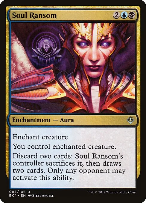 Soul Ransom, carta Magic di tipo Enchantment — Aura illustrata da Steve Argyle