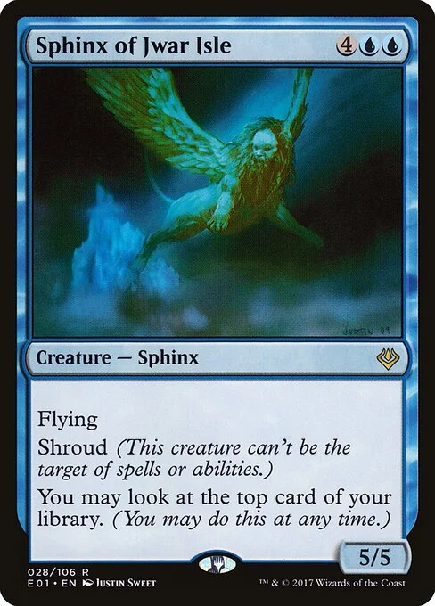 Sphinx of Jwar Isle, carta Magic di tipo Creature — Sphinx illustrata da Justin Sweet