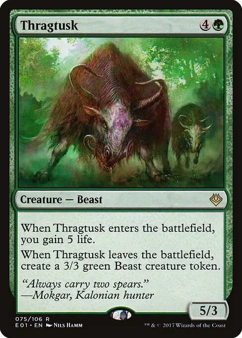Thragtusk, carta Magic di tipo Creature — Beast illustrata da Nils Hamm