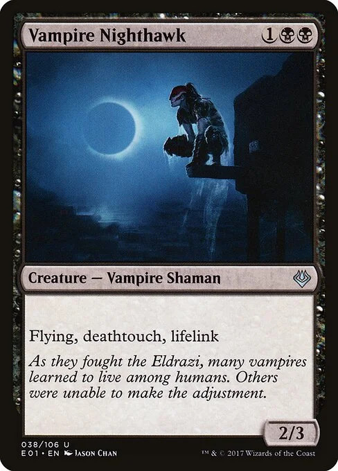Vampire Nighthawk, carta Magic di tipo Creature — Vampire Shaman illustrata da Jason Chan