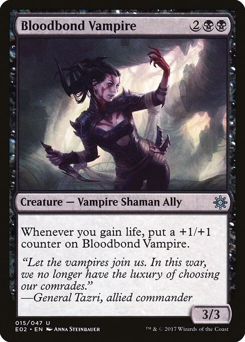 Bloodbond Vampire, carta Magic di tipo Creature — Vampire Shaman Ally illustrata da Anna Steinbauer