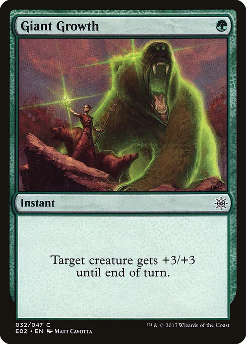 Giant Growth, carta Magic di tipo Instant illustrata da Matt Cavotta