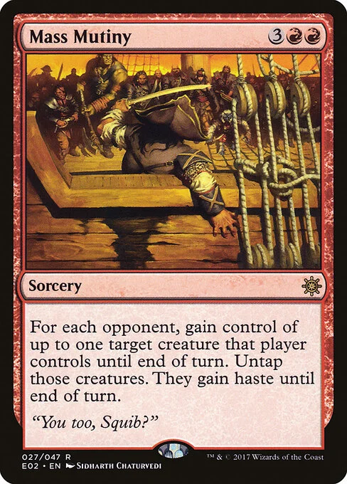 Mass Mutiny, carta Magic di tipo Sorcery illustrata da Sidharth Chaturvedi