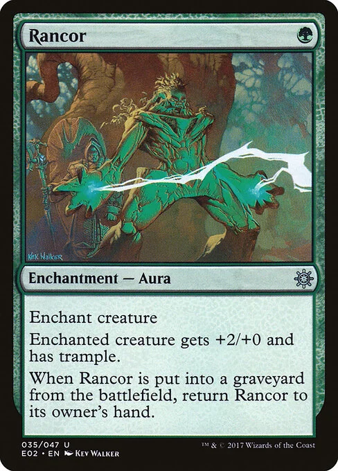Rancor, carta Magic di tipo Enchantment — Aura illustrata da Kev Walker