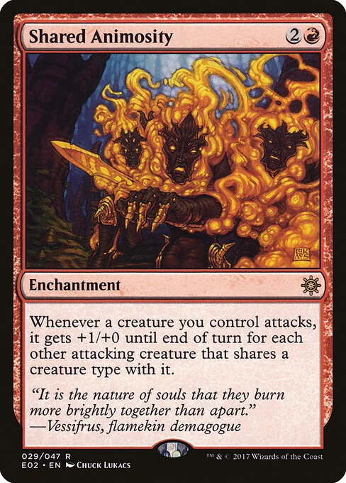 Shared Animosity, carta Magic di tipo Enchantment illustrata da Chuck Lukacs