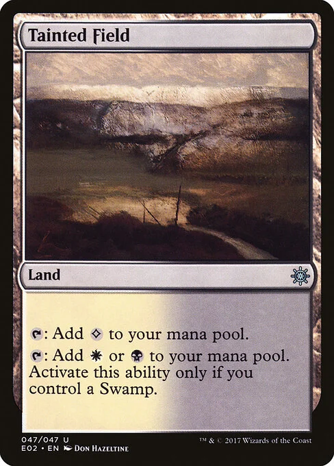 Tainted Field, carta Magic di tipo Land illustrata da Don Hazeltine