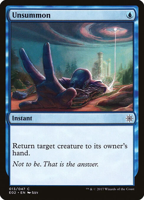 Unsummon, carta Magic di tipo Instant illustrata da Izzy