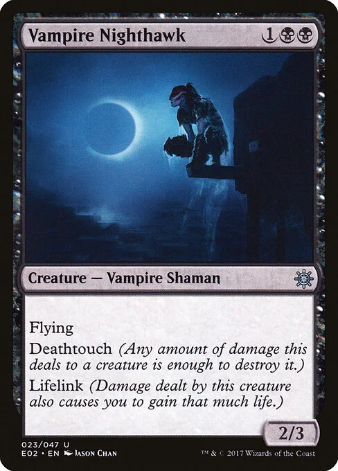Vampire Nighthawk, carta Magic di tipo Creature — Vampire Shaman illustrata da Jason Chan