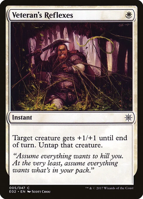 Veteran's Reflexes, carta Magic di tipo Instant illustrata da Scott Chou