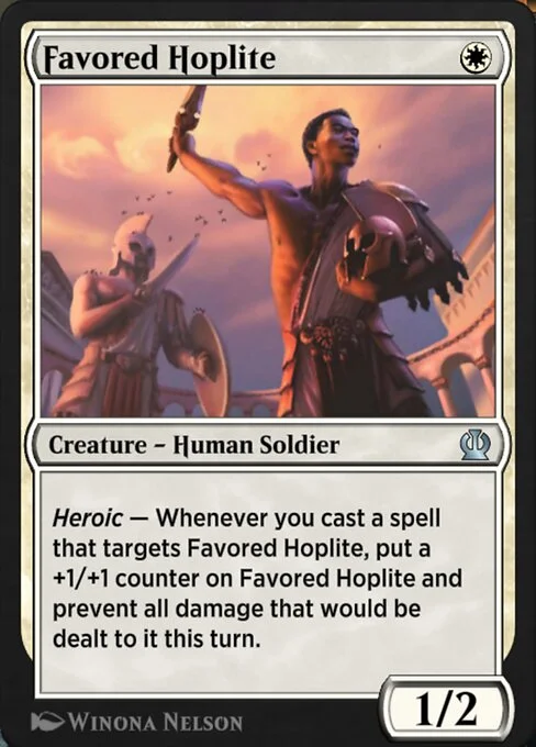 Favored Hoplite, carta Magic di tipo Creature — Human Soldier illustrata da Winona Nelson