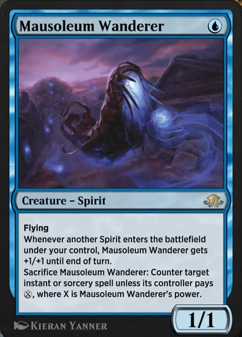 Mausoleum Wanderer, carta Magic di tipo Creature — Spirit illustrata da Kieran Yanner
