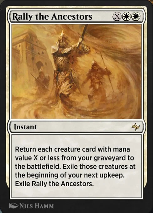 Rally the Ancestors, carta Magic di tipo Instant illustrata da Nils Hamm