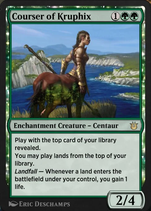 Courser of Kruphix, carta Magic di tipo Enchantment Creature — Centaur illustrata da Eric Deschamps