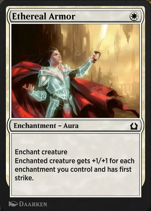 Ethereal Armor, carta Magic di tipo Enchantment — Aura illustrata da Daarken