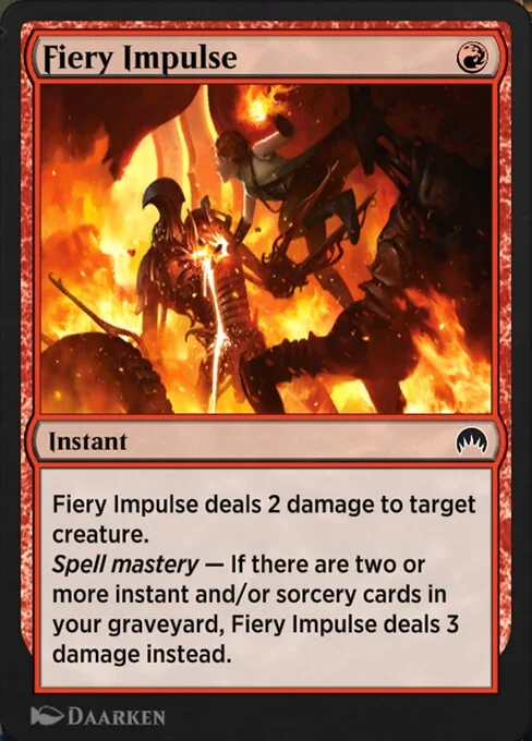 Fiery Impulse, carta Magic di tipo Instant illustrata da Daarken