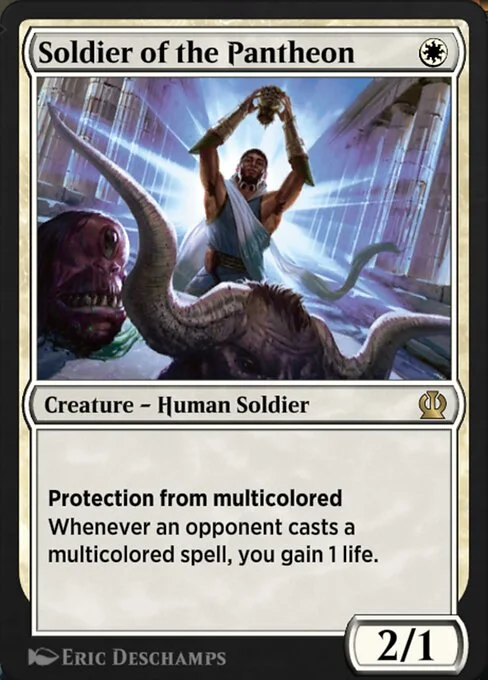 Soldier of the Pantheon, carta Magic di tipo Creature — Human Soldier illustrata da Eric Deschamps