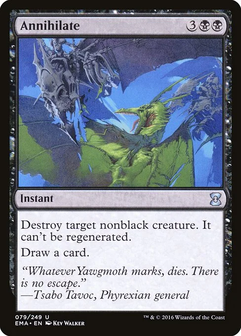 Annihilate, carta Magic di tipo Instant illustrata da Kev Walker