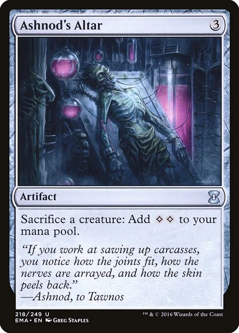 Ashnod's Altar, carta Magic di tipo Artifact illustrata da Greg Staples