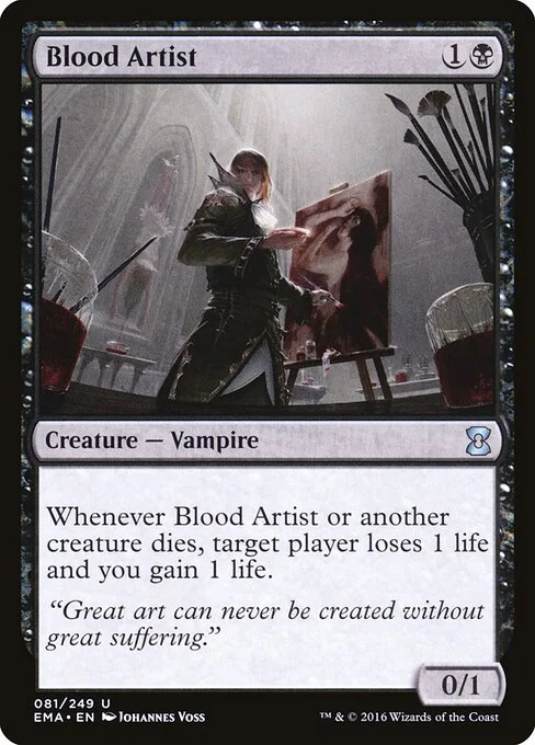 Blood Artist, carta Magic di tipo Creature — Vampire illustrata da Johannes Voss