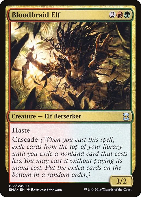 Bloodbraid Elf, carta Magic di tipo Creature — Elf Berserker illustrata da Raymond Swanland