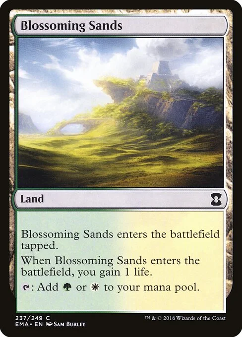 Blossoming Sands, carta Magic di tipo Land illustrata da Sam Burley