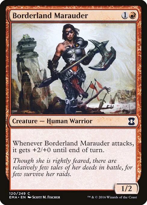 Borderland Marauder, carta Magic di tipo Creature — Human Warrior illustrata da Scott M. Fischer