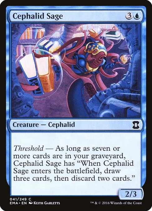 Cephalid Sage, carta Magic di tipo Creature — Octopus illustrata da Keith Garletts