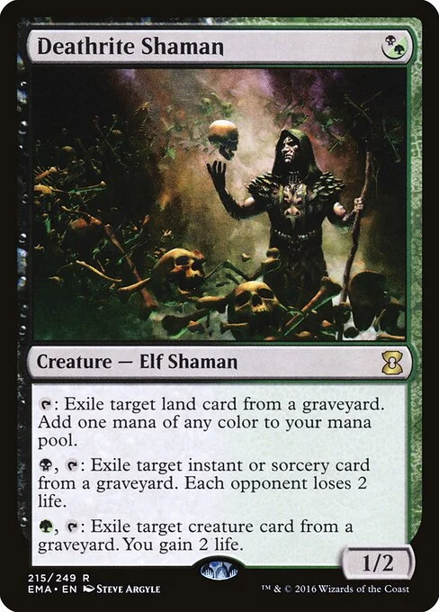 Deathrite Shaman, carta Magic di tipo Creature — Elf Shaman illustrata da Steve Argyle