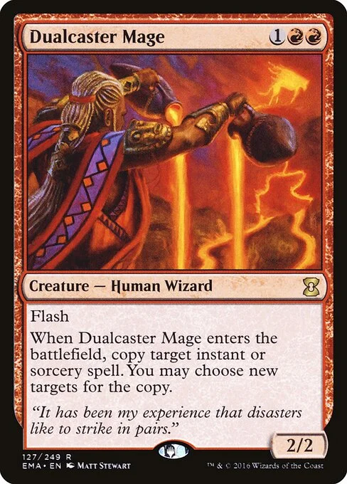 Dualcaster Mage, carta Magic di tipo Creature — Human Wizard illustrata da Matt Stewart