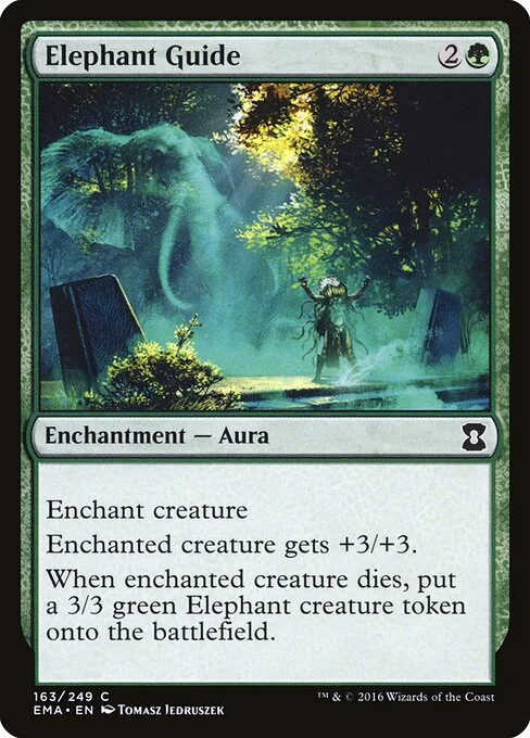 Elephant Guide, carta Magic di tipo Enchantment — Aura illustrata da Tomasz Jedruszek