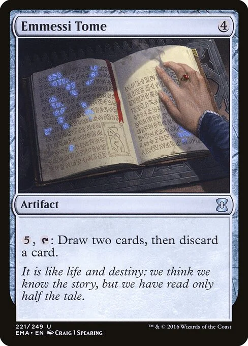 Emmessi Tome, carta Magic di tipo Artifact — Book illustrata da Craig J Spearing
