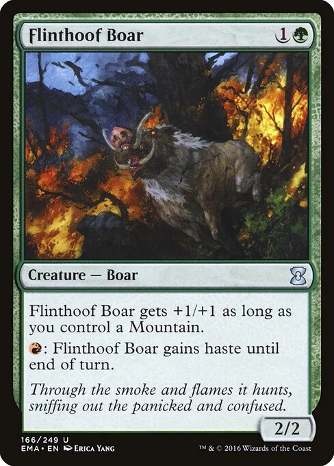 Flinthoof Boar, carta Magic di tipo Creature — Boar illustrata da Erica Yang