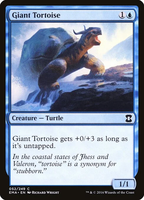 Giant Tortoise, carta Magic di tipo Creature — Turtle illustrata da Richard Wright