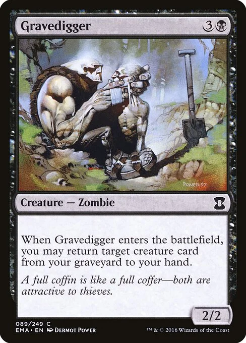 Gravedigger, carta Magic di tipo Creature — Zombie illustrata da Dermot Power