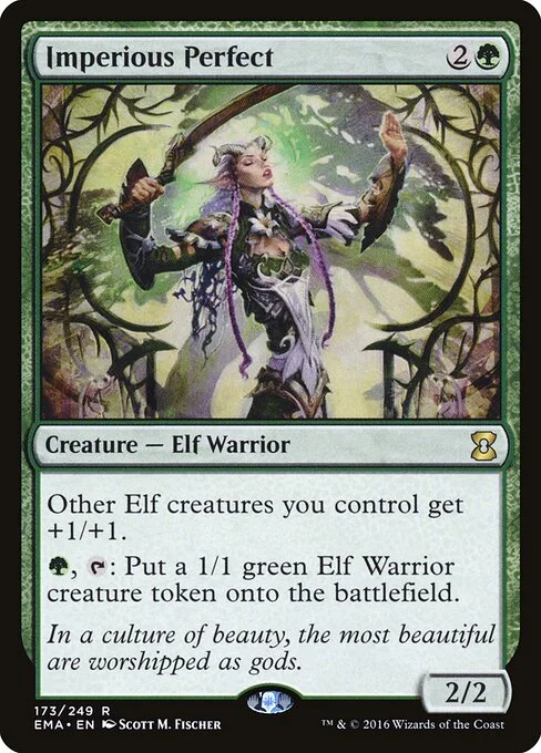 Imperious Perfect, carta Magic di tipo Creature — Elf Warrior illustrata da Scott M. Fischer