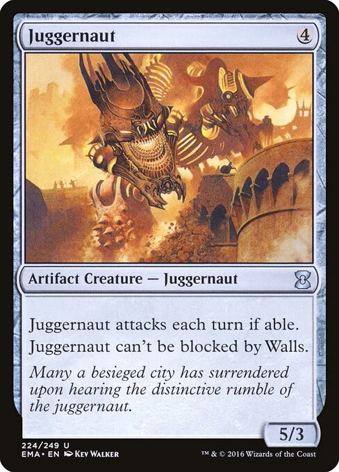 Juggernaut, carta Magic di tipo Artifact Creature — Juggernaut illustrata da Kev Walker
