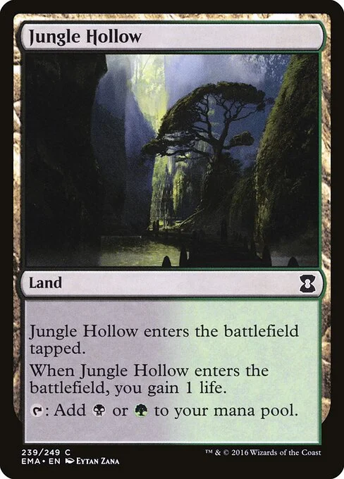 Jungle Hollow, carta Magic di tipo Land illustrata da Eytan Zana