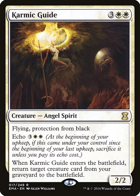 Karmic Guide, carta Magic di tipo Creature — Angel Spirit illustrata da Allen Williams