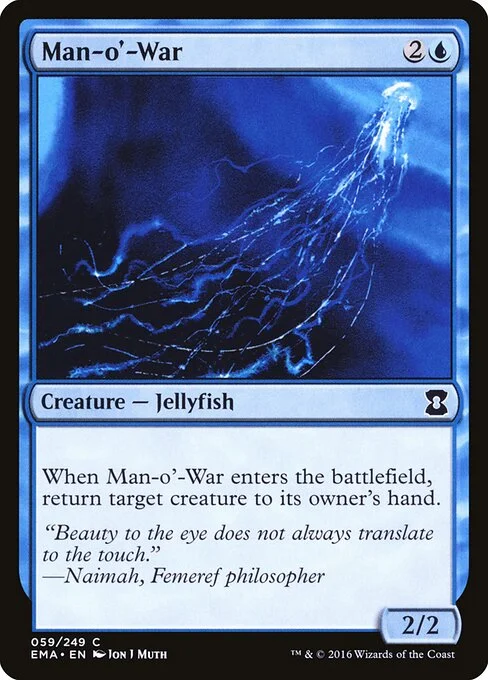 Man-o'-War, carta Magic di tipo Creature — Jellyfish illustrata da Jon J Muth