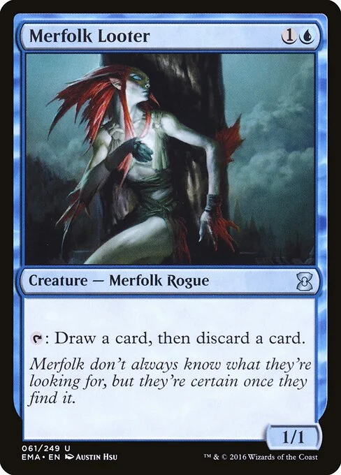 Merfolk Looter, carta Magic di tipo Creature — Merfolk Rogue illustrata da Austin Hsu