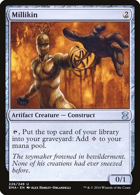 Millikin, carta Magic di tipo Artifact Creature — Construct illustrata da Alex Horley-Orlandelli