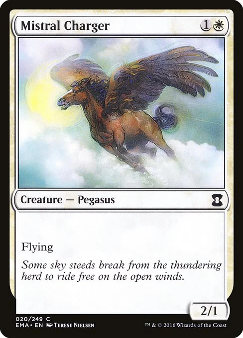 Mistral Charger, carta Magic di tipo Creature — Pegasus illustrata da Terese Nielsen