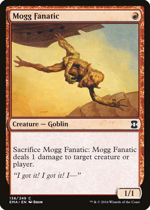 Mogg Fanatic, carta Magic di tipo Creature — Goblin illustrata da Brom