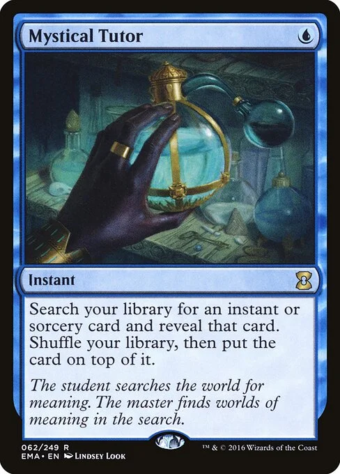 Mystical Tutor, carta Magic di tipo Instant illustrata da Lindsey Look