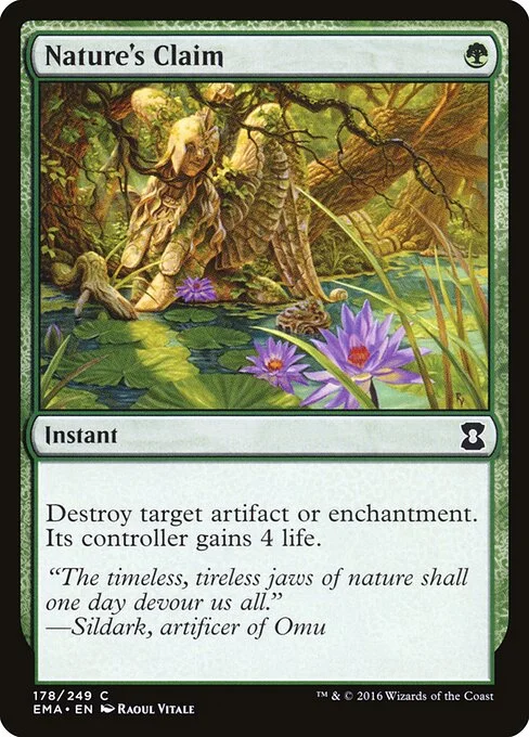 Nature's Claim, carta Magic di tipo Instant illustrata da Raoul Vitale