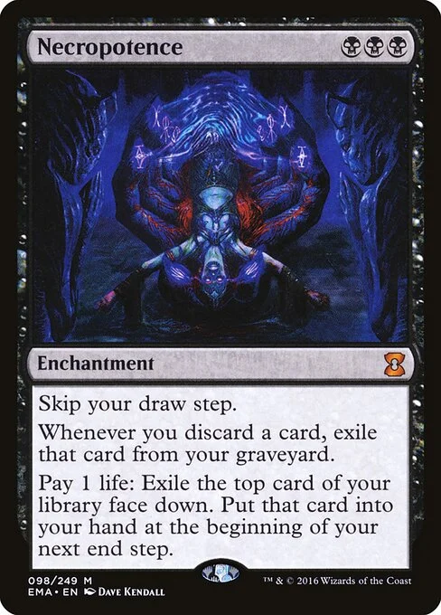 Necropotence, carta Magic di tipo Enchantment illustrata da Dave Kendall