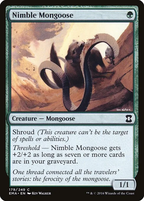 Nimble Mongoose, carta Magic di tipo Creature — Mongoose illustrata da Kev Walker