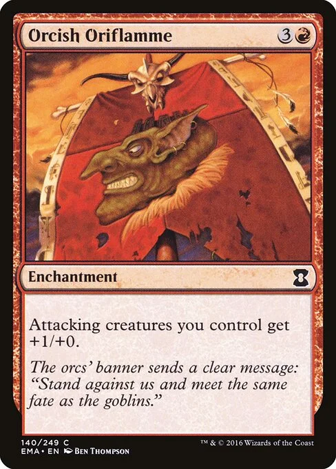 Orcish Oriflamme, carta Magic di tipo Enchantment illustrata da Ben Thompson