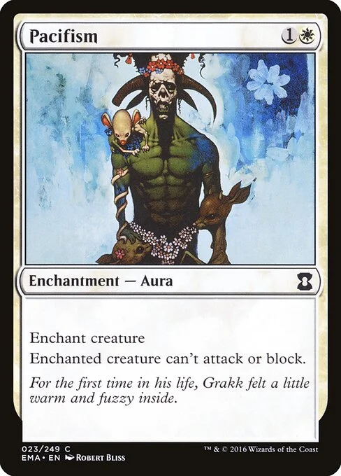 Pacifism, carta Magic di tipo Enchantment — Aura illustrata da Robert Bliss