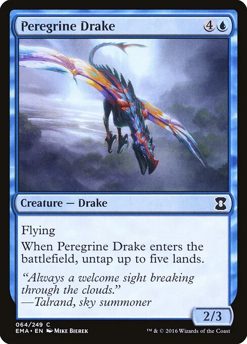 Peregrine Drake, carta Magic di tipo Creature — Drake illustrata da Mike Bierek